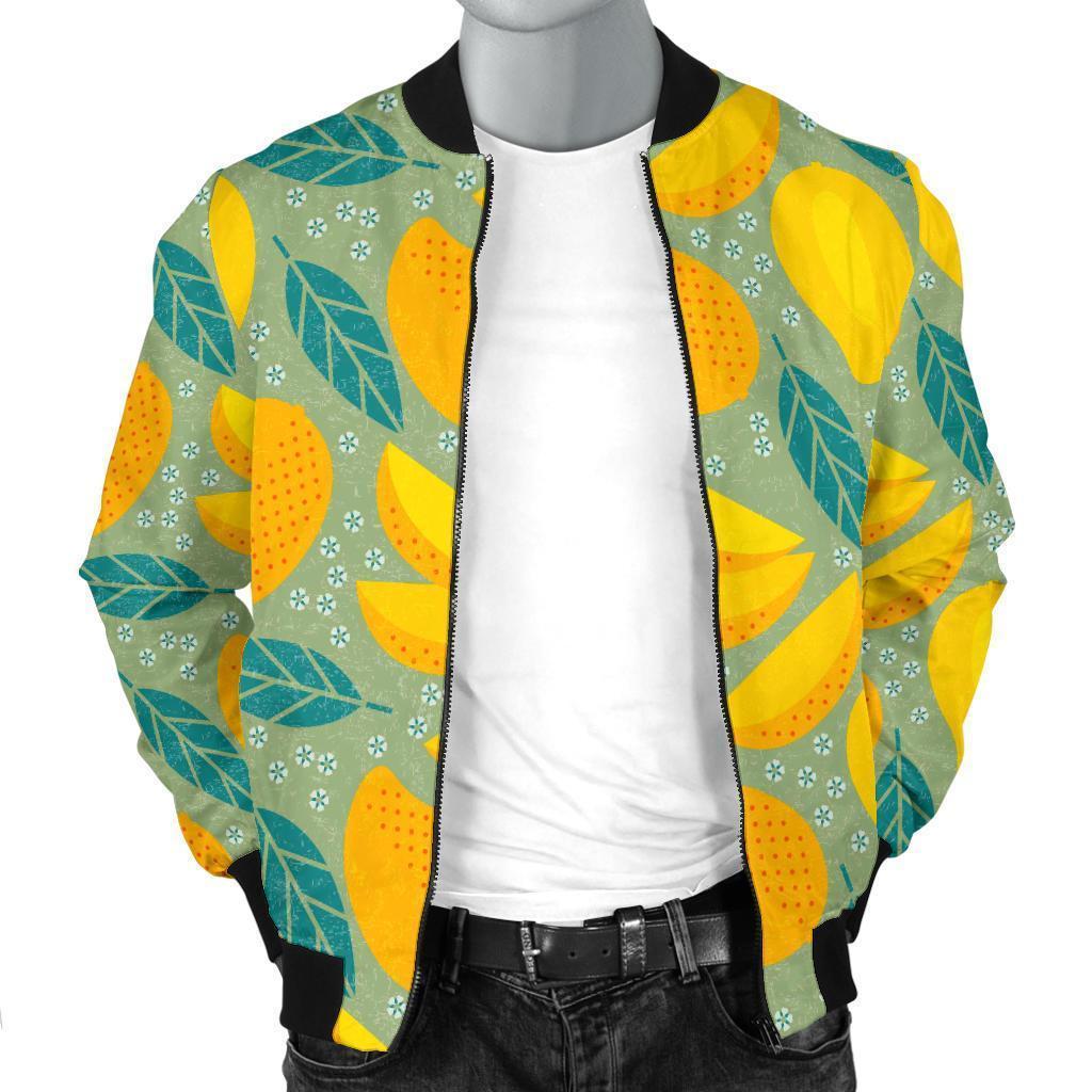 Mango Cute Print Pattern Men's Bomber Jacket-grizzshop