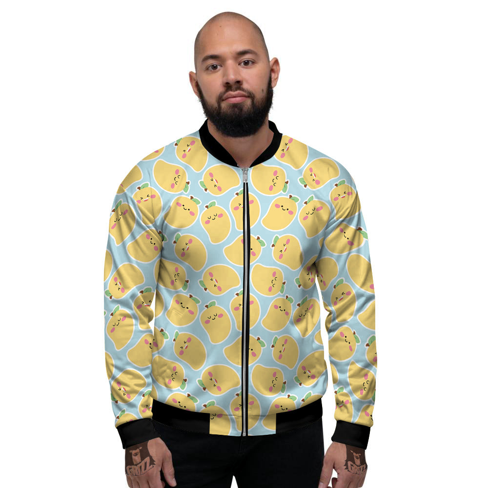 Mango Cute Print Pattern Men's Bomber Jacket-grizzshop