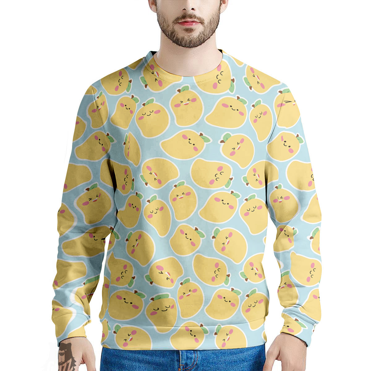 Mango Cute Print Pattern Men's Sweatshirt-grizzshop