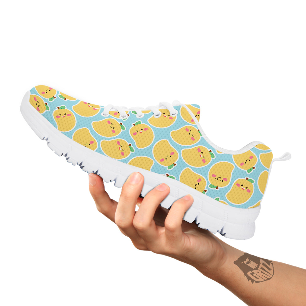Mango Cute Print Pattern White Sneaker-grizzshop