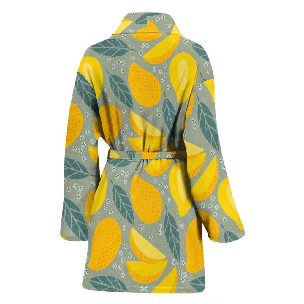 Mango Cute Print Pattern Women Long Robe-grizzshop