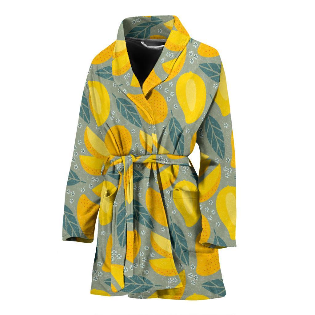 Mango Cute Print Pattern Women Long Robe-grizzshop