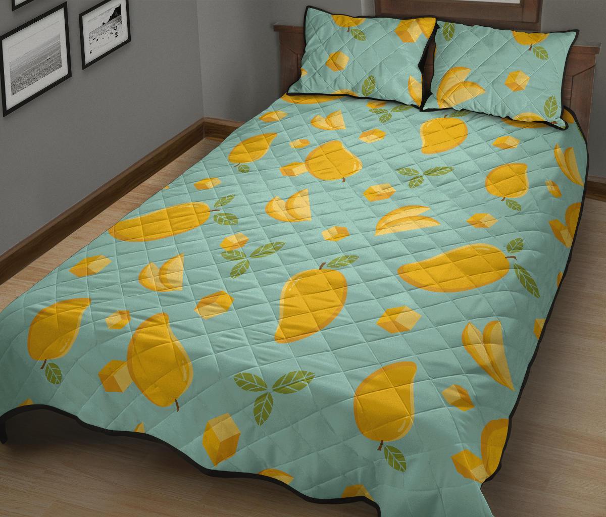 Mango Pastel Pattern Print Bed Set Quilt-grizzshop