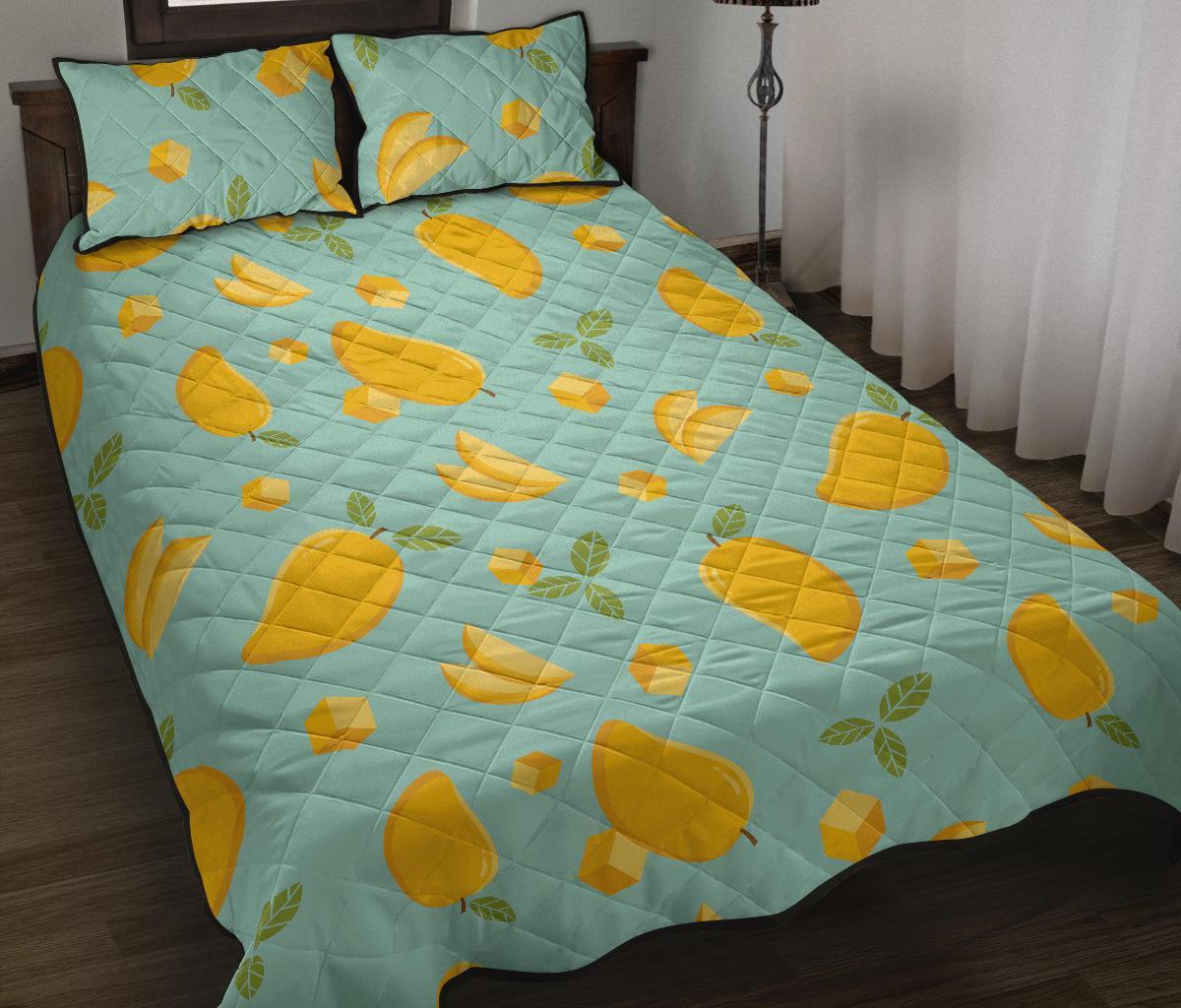 Mango Pastel Pattern Print Bed Set Quilt-grizzshop