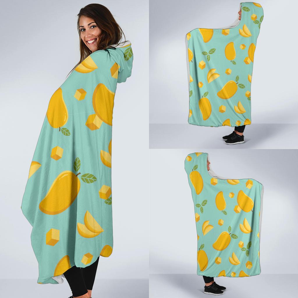 Mango Pastel Pattern Print Hooded Blanket-grizzshop