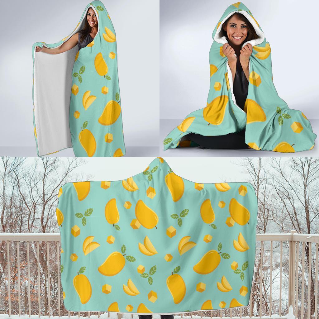 Mango Pastel Pattern Print Hooded Blanket-grizzshop