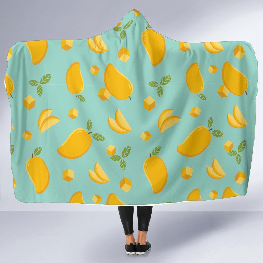 Mango Pastel Pattern Print Hooded Blanket-grizzshop