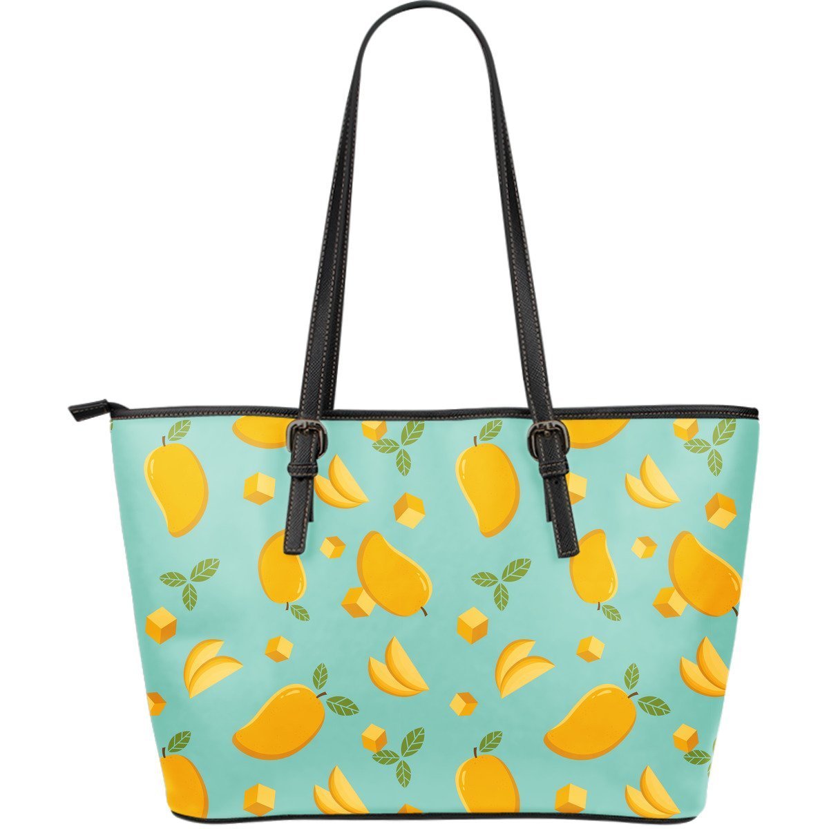 Mango Pastel Pattern Print Leather Tote Bag-grizzshop