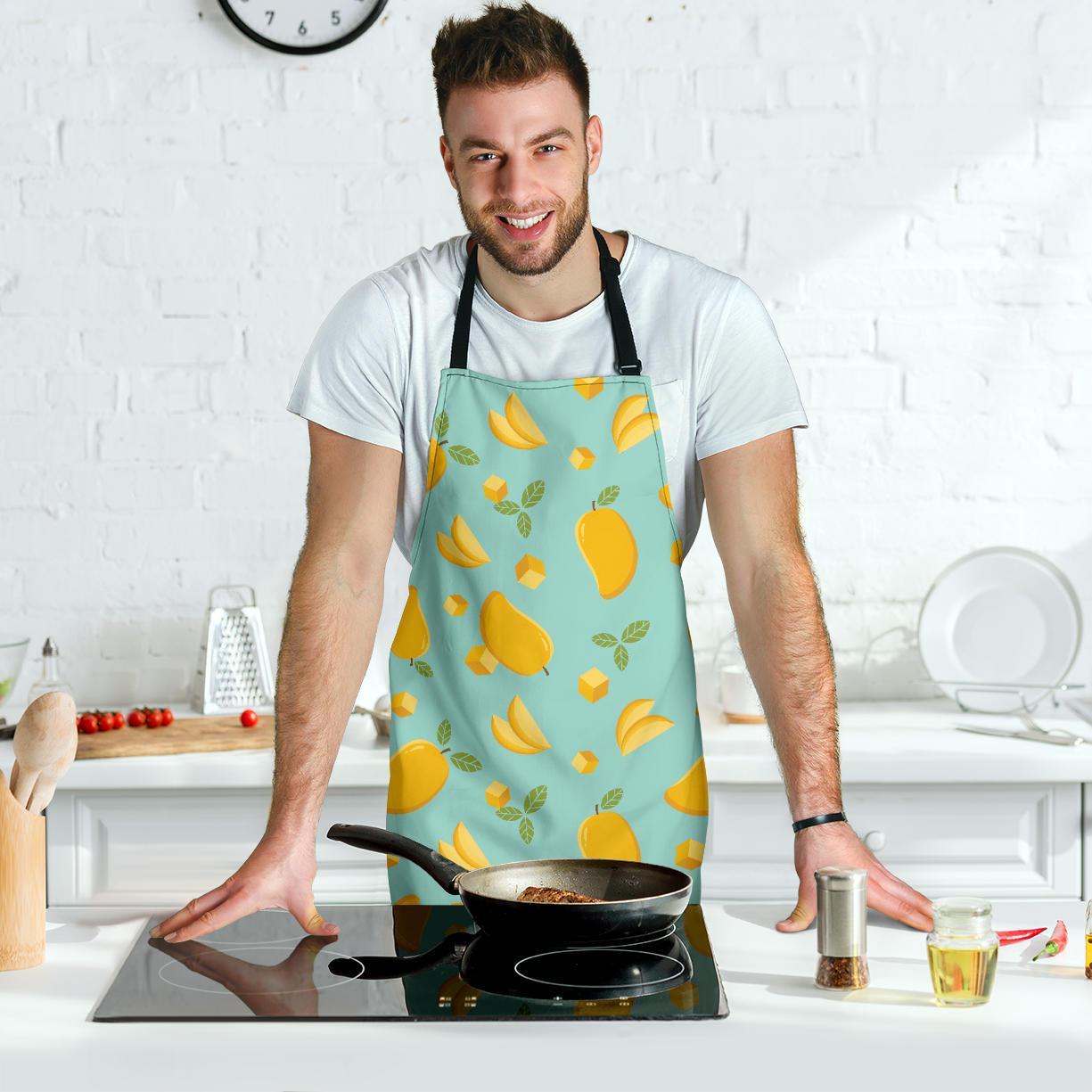 Mango Pastel Pattern Print Men's Apron-grizzshop
