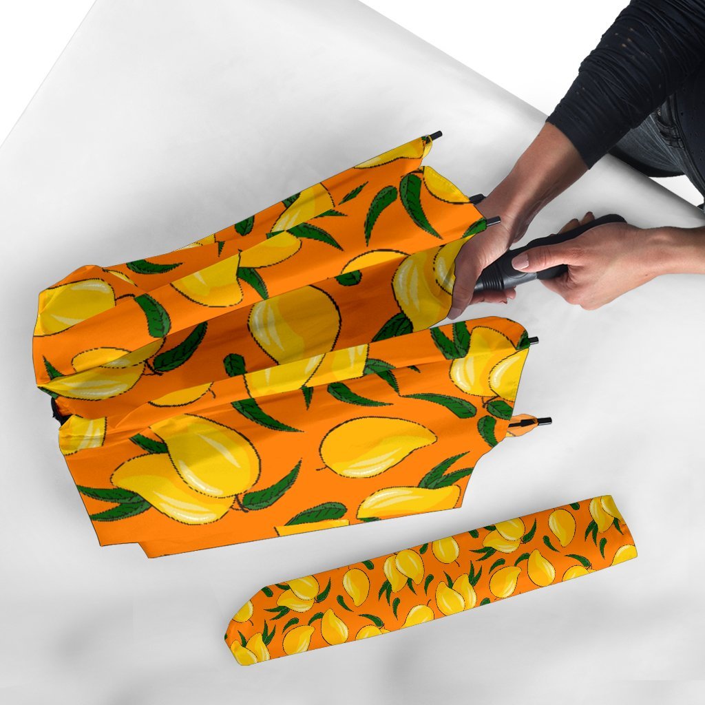 Mango Pattern Print Automatic Foldable Umbrella-grizzshop