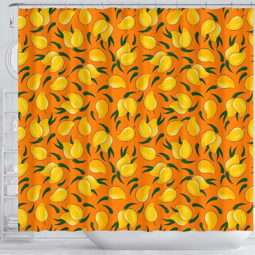 Mango Pattern Print Bathroom Shower Curtain-grizzshop