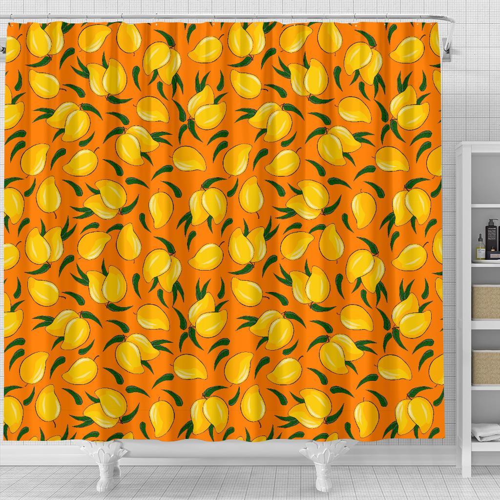 Mango Pattern Print Bathroom Shower Curtain-grizzshop