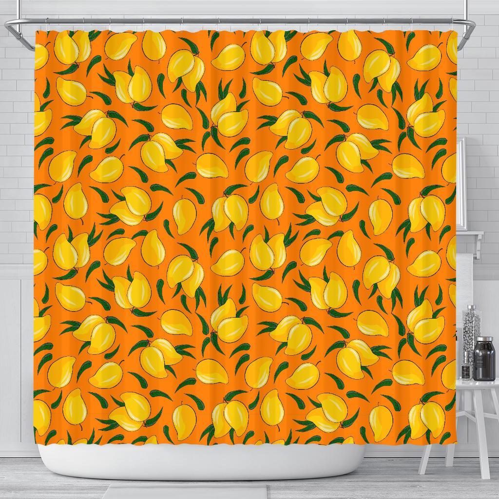 Mango Pattern Print Bathroom Shower Curtain-grizzshop