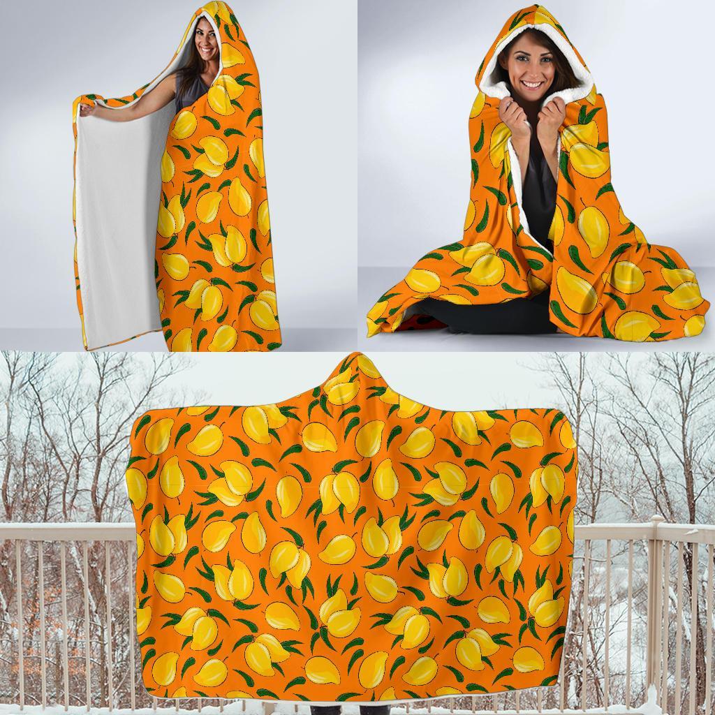 Mango Pattern Print Hooded Blanket-grizzshop