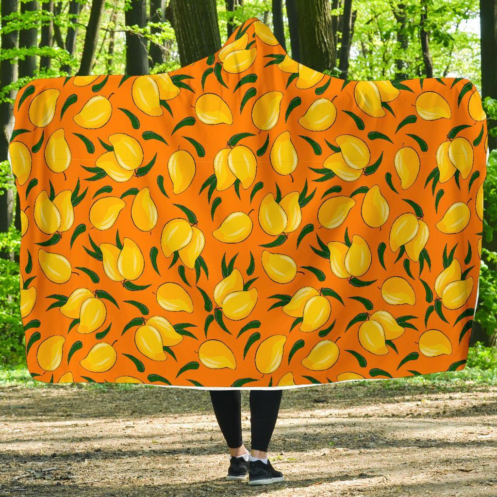 Mango Pattern Print Hooded Blanket-grizzshop