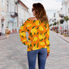 Mango Pattern Print Women Off Shoulder Sweatshirt-grizzshop