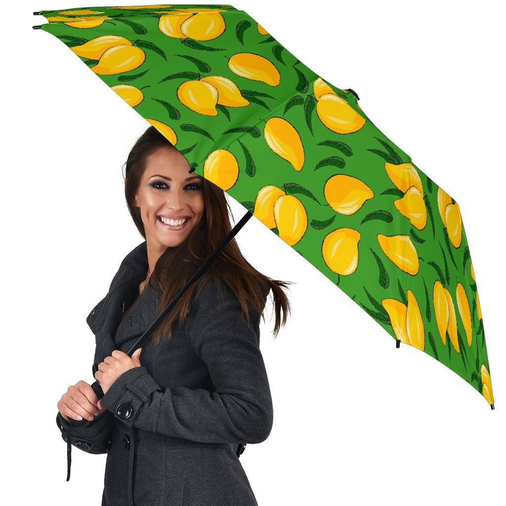 Mango Print Pattern Automatic Foldable Umbrella-grizzshop