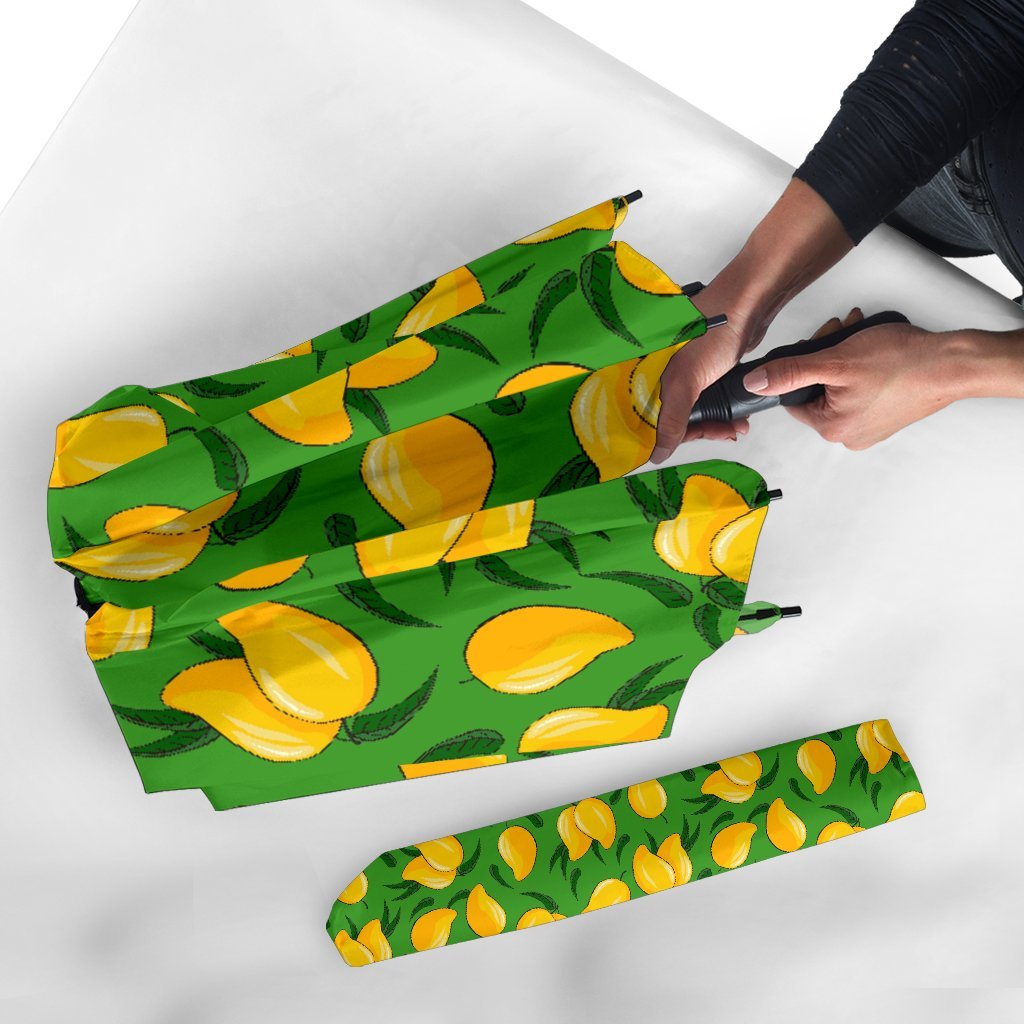 Mango Print Pattern Automatic Foldable Umbrella-grizzshop