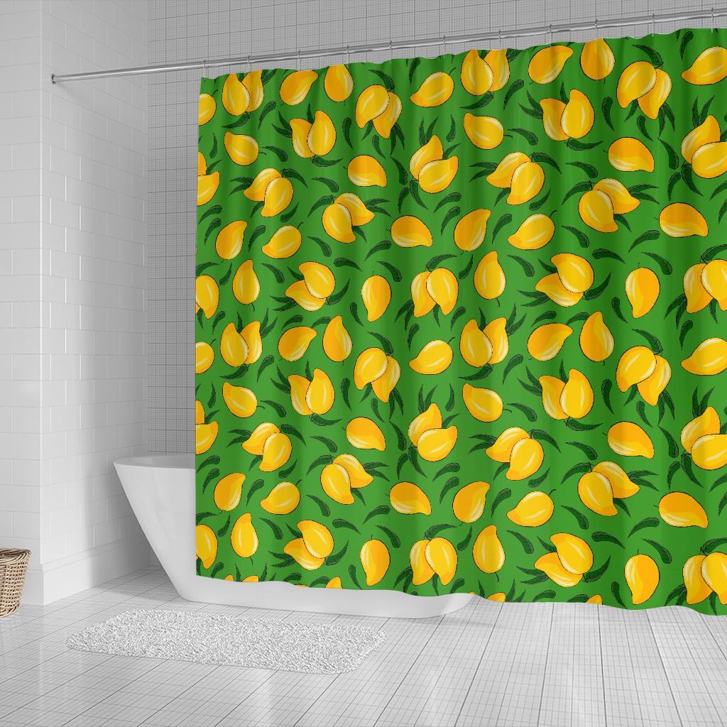 Mango Print Pattern Bathroom Shower Curtain-grizzshop