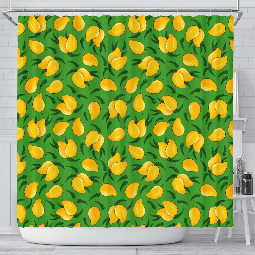 Mango Print Pattern Bathroom Shower Curtain-grizzshop