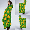 Mango Print Pattern Hooded Blanket-grizzshop