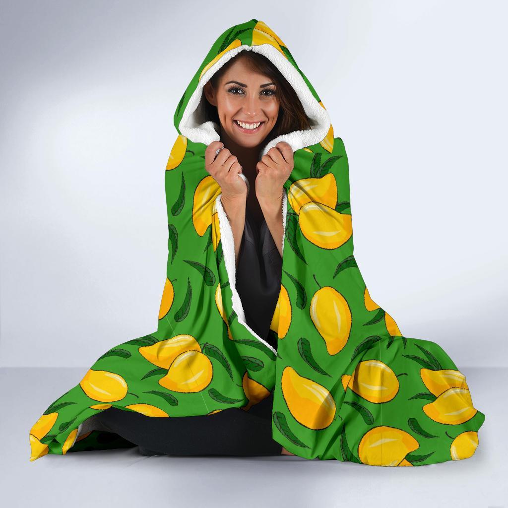 Mango Print Pattern Hooded Blanket-grizzshop