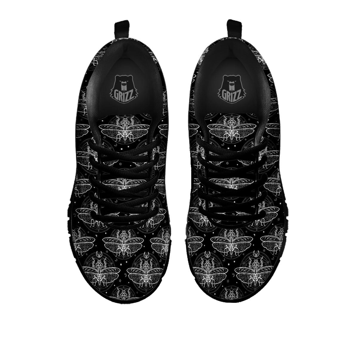 Mantis Animal Print Pattern Black Sneaker-grizzshop