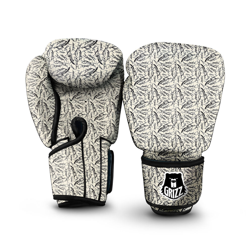 Mantis Beige And Blue Print Pattern Boxing Gloves-grizzshop