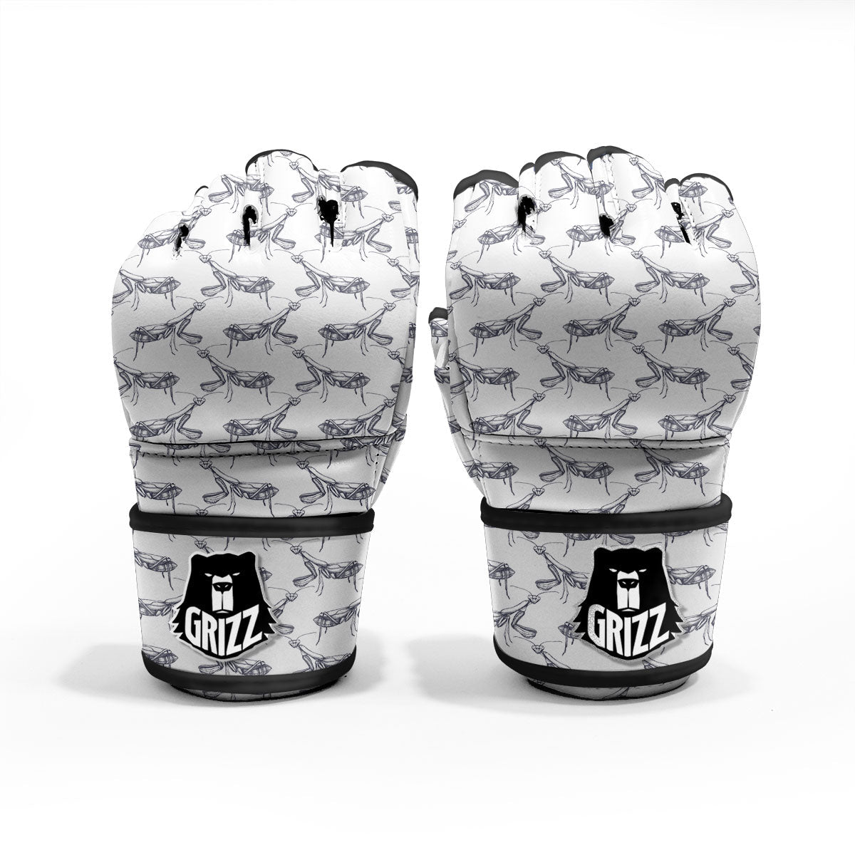 Mantis Hand Drawn Print Pattern MMA Gloves-grizzshop