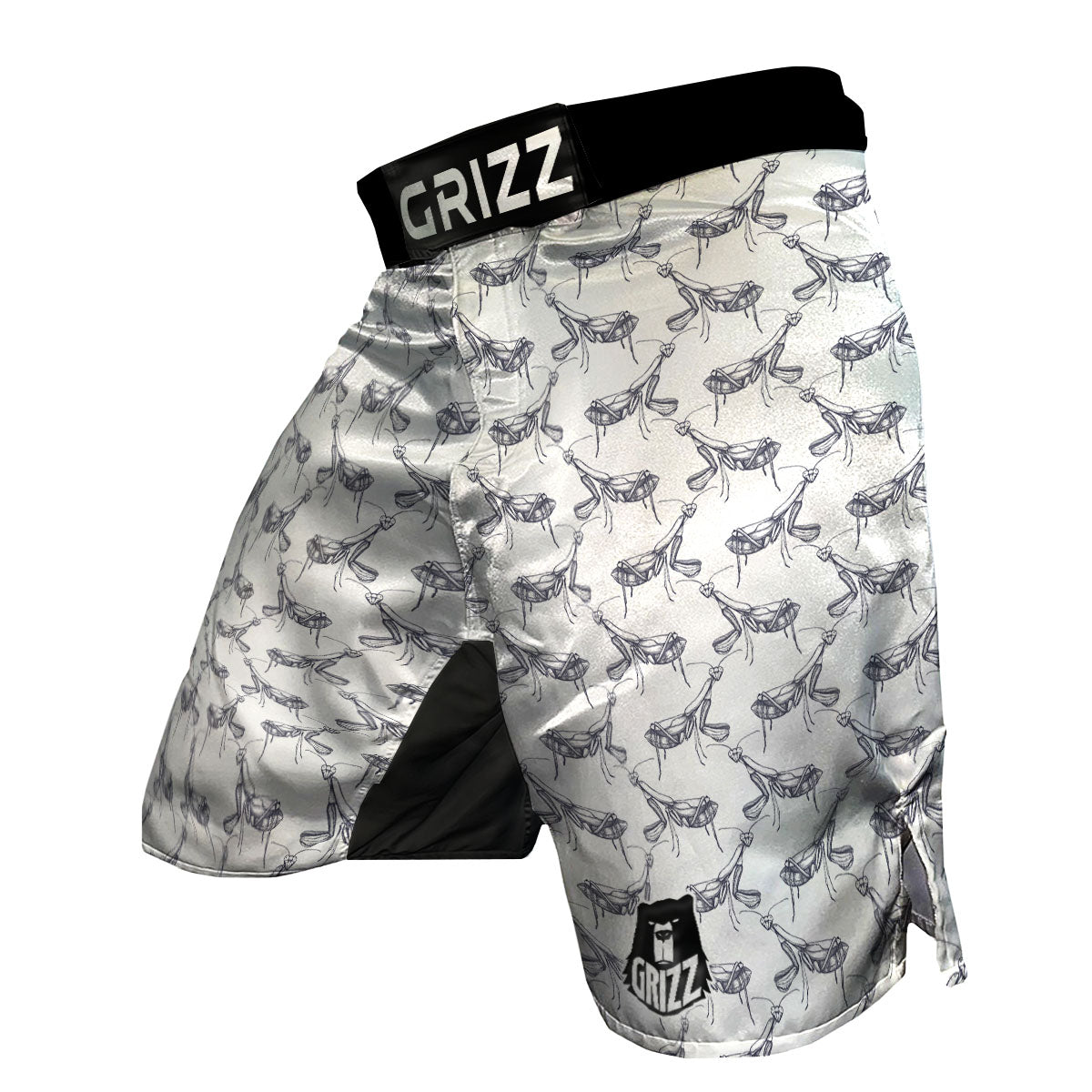Mantis Hand Drawn Print Pattern MMA Shorts-grizzshop