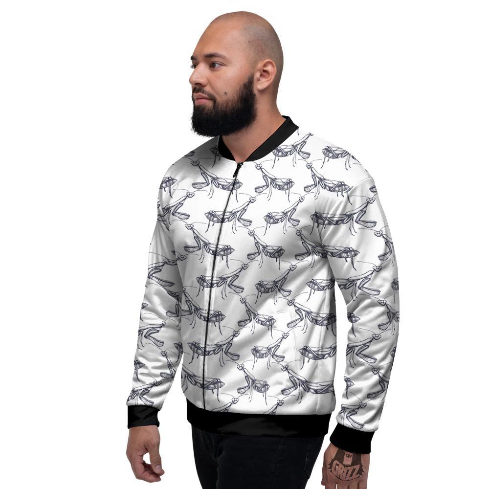 Mantis Hand Drawn Print Pattern Men's Bomber Jacket-grizzshop