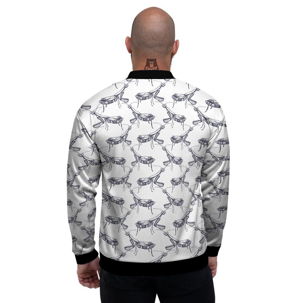 Mantis Hand Drawn Print Pattern Men's Bomber Jacket-grizzshop