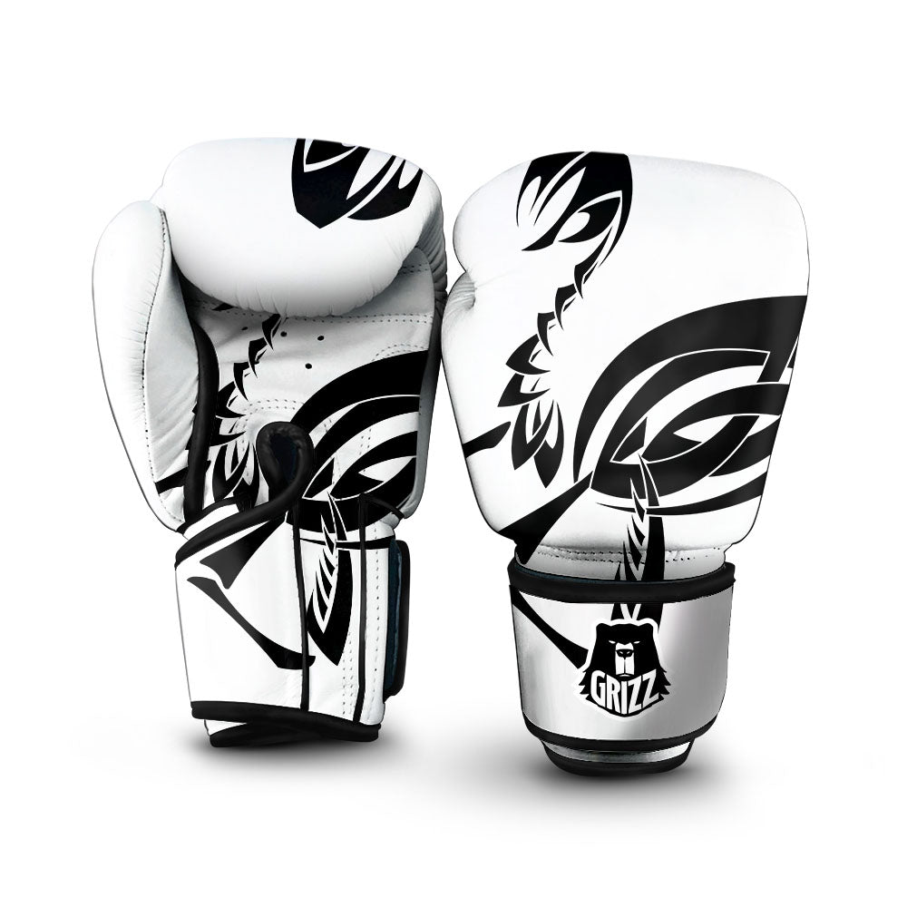 Mantis Spirit White And Black Print Boxing Gloves-grizzshop