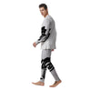 Mantis Spirit White And Black Print Men's Pajamas-grizzshop