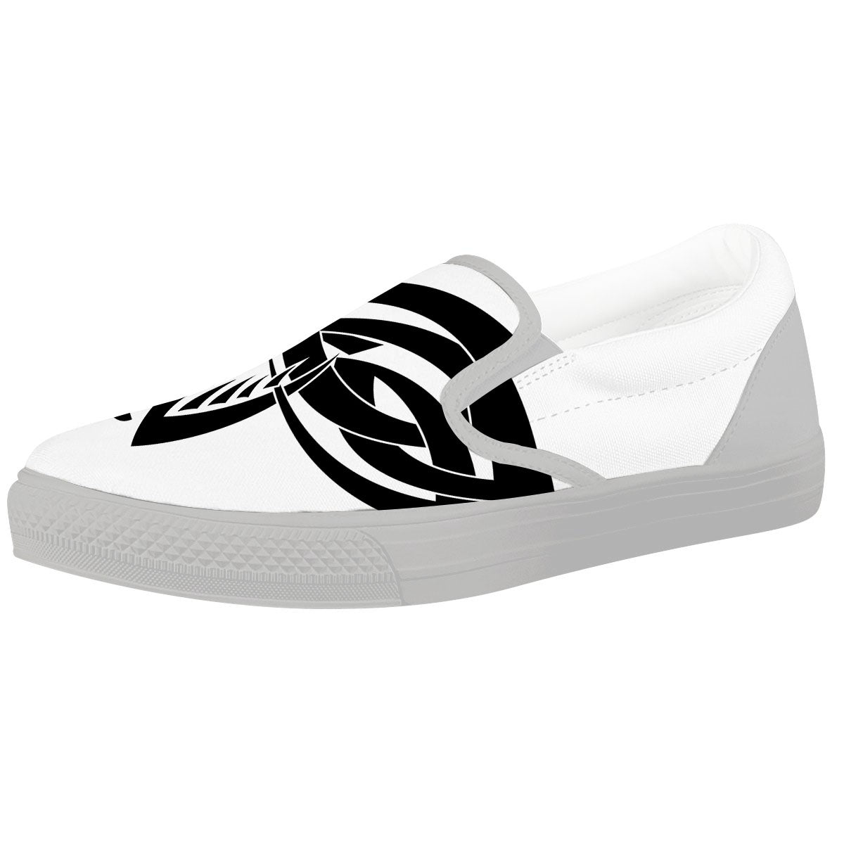 Mantis Spirit White And Black Print White Slip On Shoes-grizzshop