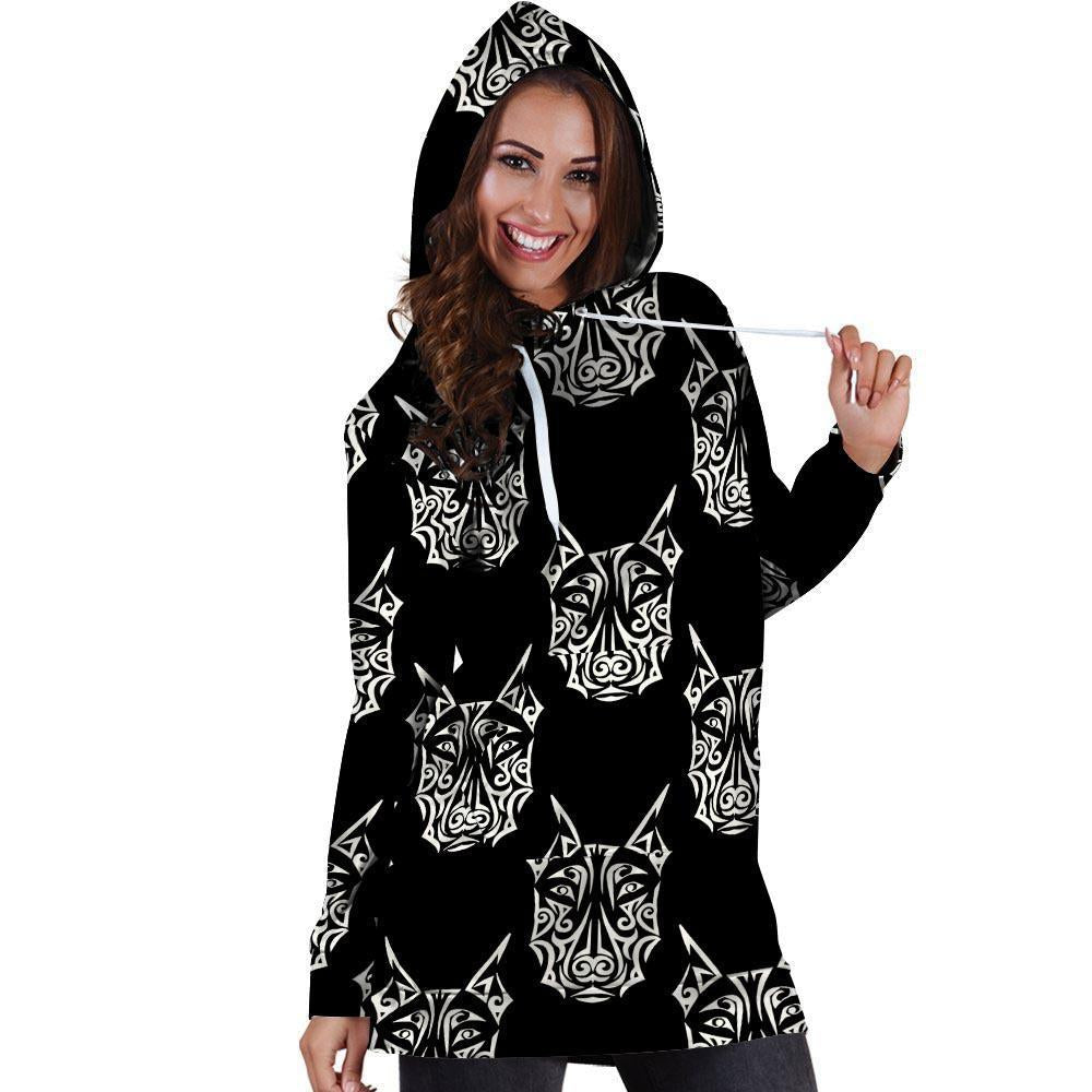 Maori Aztec Pitbull Hoodie Dress-grizzshop