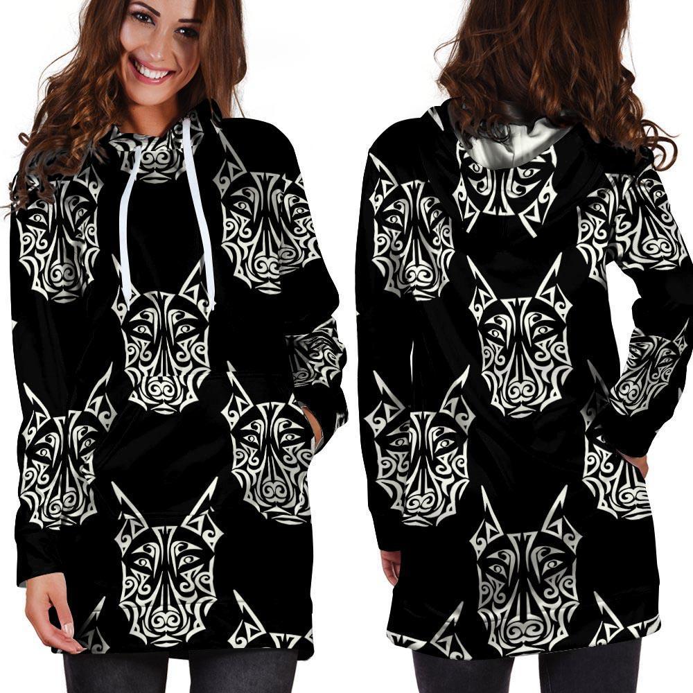 Maori Aztec Pitbull Hoodie Dress-grizzshop