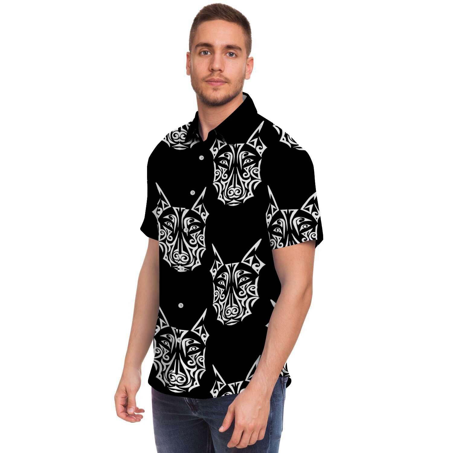 Maori Aztec Pitbull Men's Short Sleeve Shirt-grizzshop