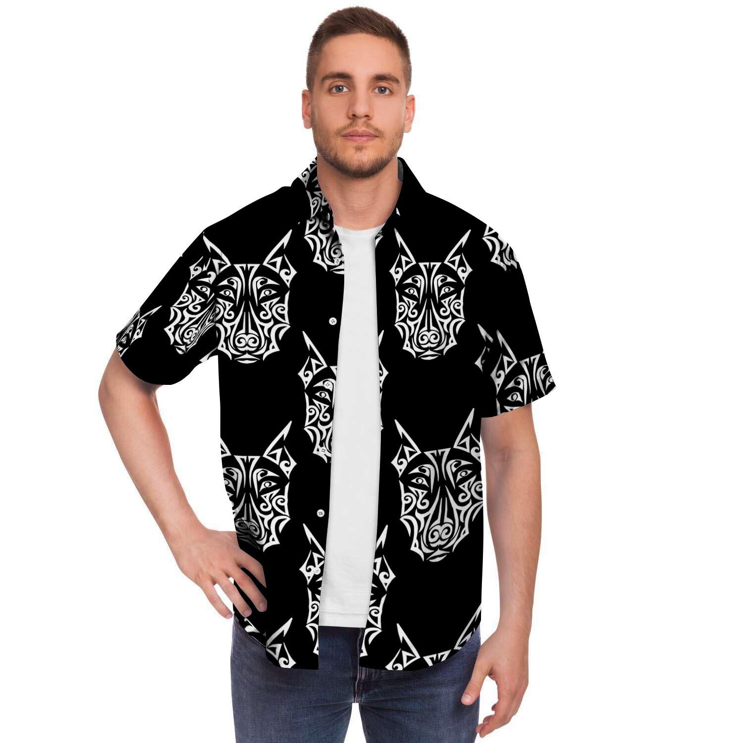 Maori Aztec Pitbull Men's Short Sleeve Shirt-grizzshop