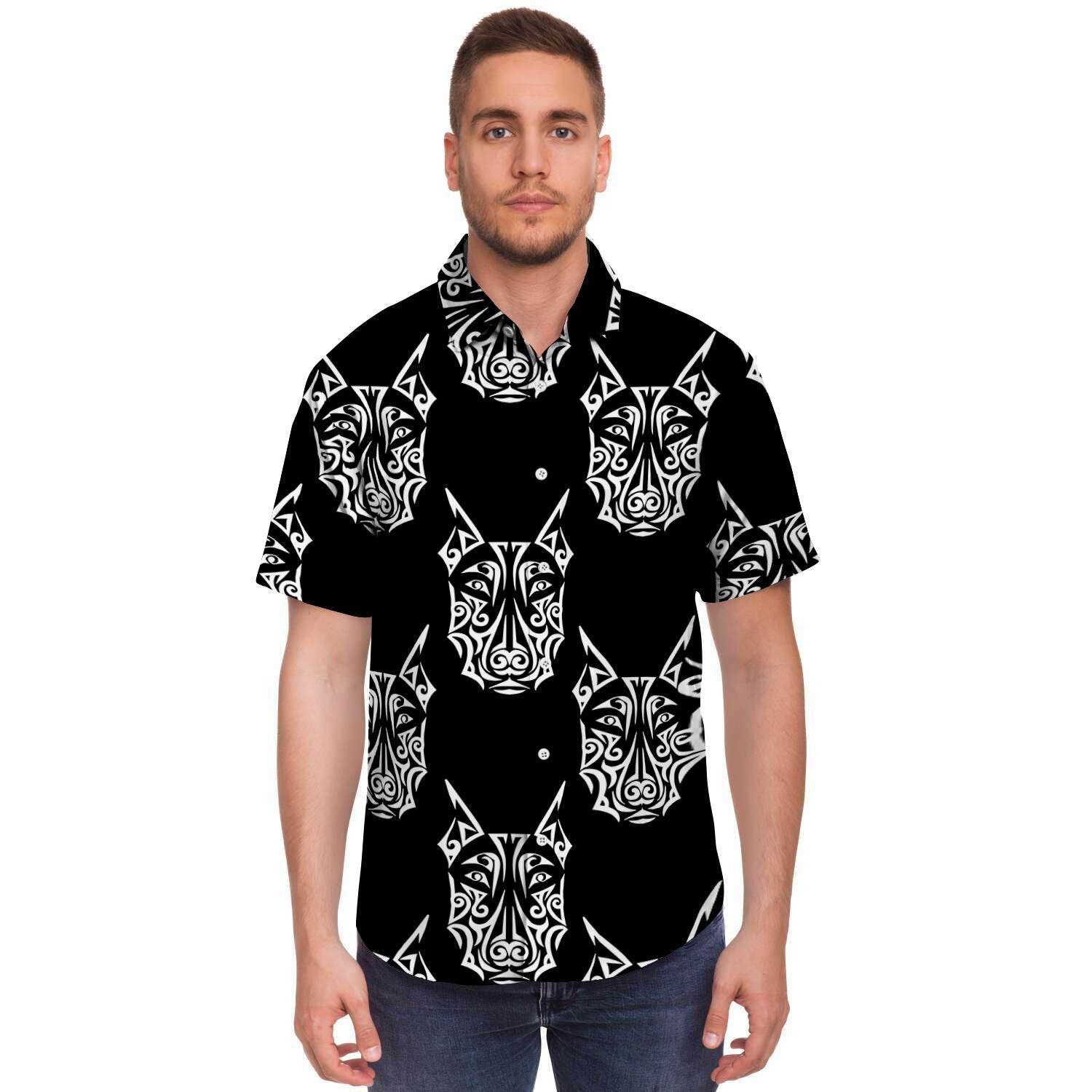 Maori Aztec Pitbull Men's Short Sleeve Shirt-grizzshop