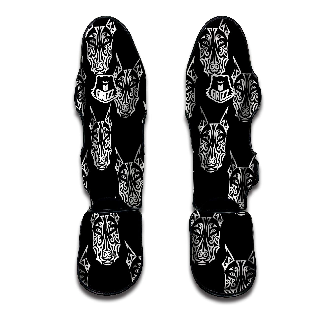 Maori Aztec Pitbull Muay Thai Shin Guard-grizzshop