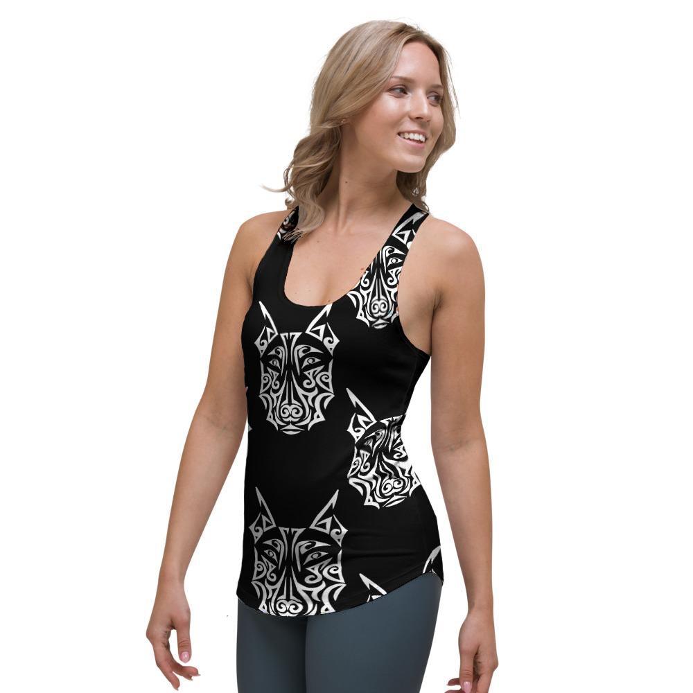 Maori Aztec Pitbull Women's Racerback Tank Top-grizzshop