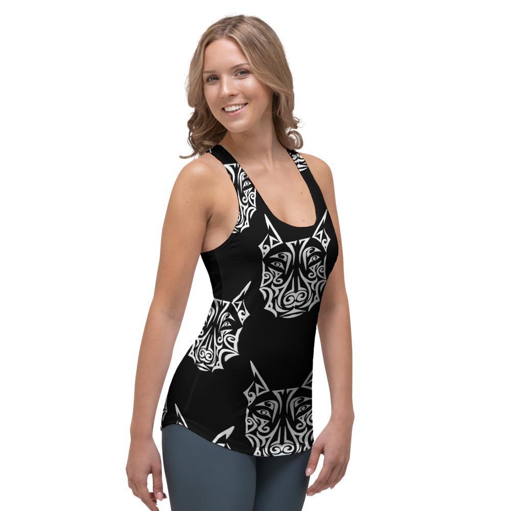 Maori Aztec Pitbull Women's Racerback Tank Top-grizzshop