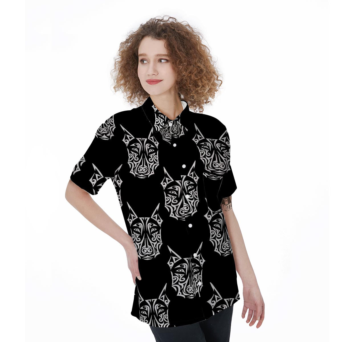 Maori Aztec Pitbull Women's Short Sleeve Shirts-grizzshop