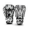 Maori Tattoo White And Black Print Boxing Gloves-grizzshop