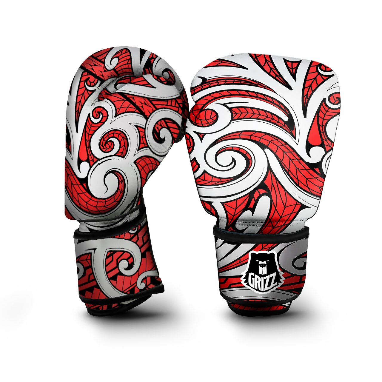 Maori Tribal Polynesian Kowhaiwhai Print Boxing Gloves-grizzshop