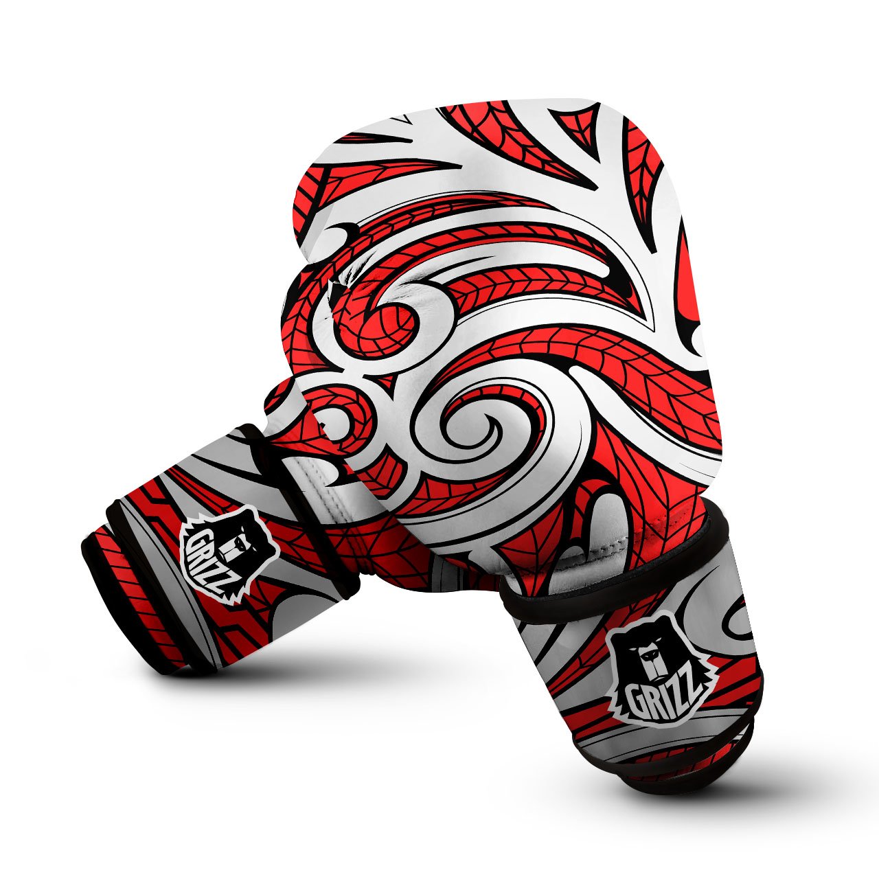 Maori Tribal Polynesian Kowhaiwhai Print Boxing Gloves-grizzshop