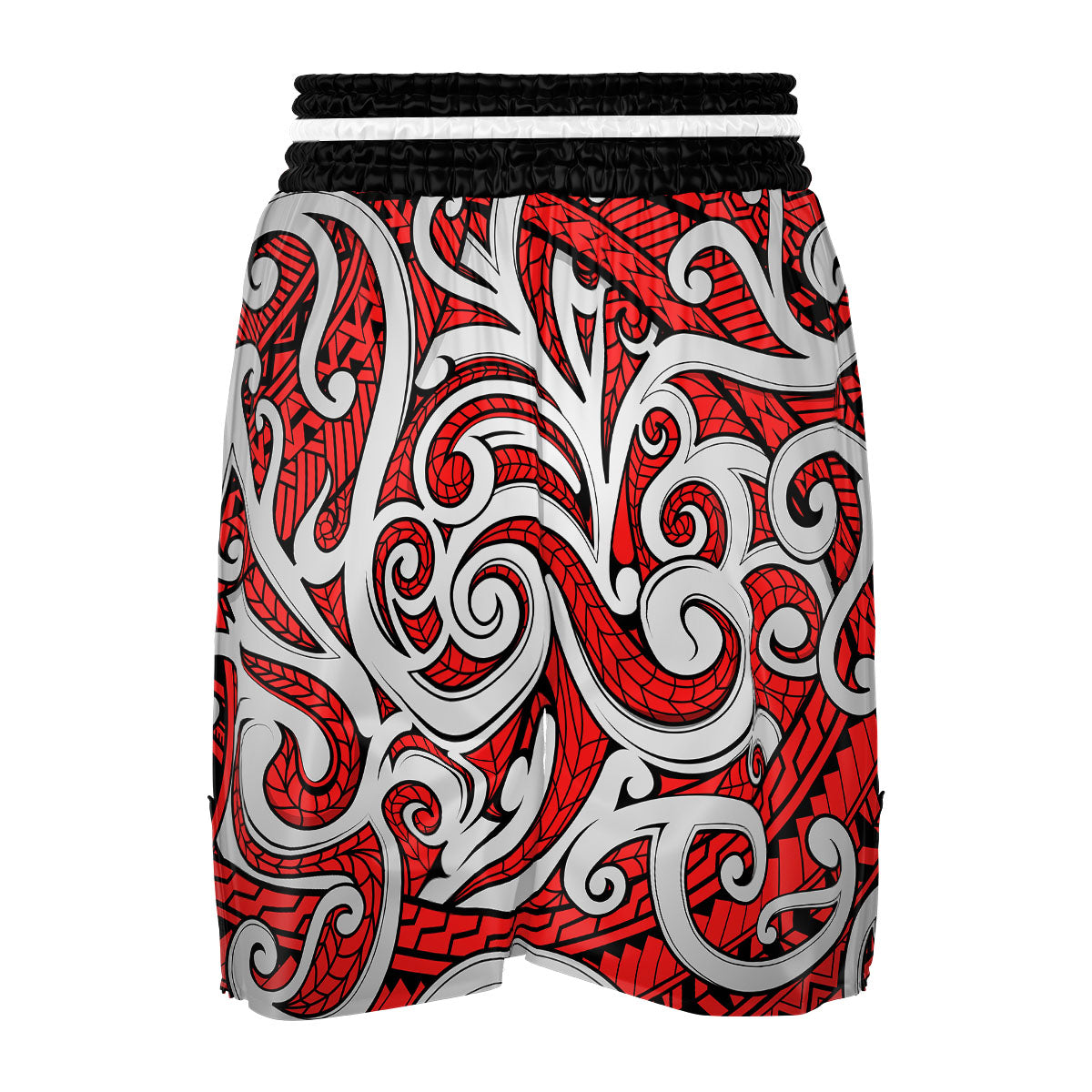 Maori Tribal Polynesian Kowhaiwhai Print Boxing Shorts-grizzshop