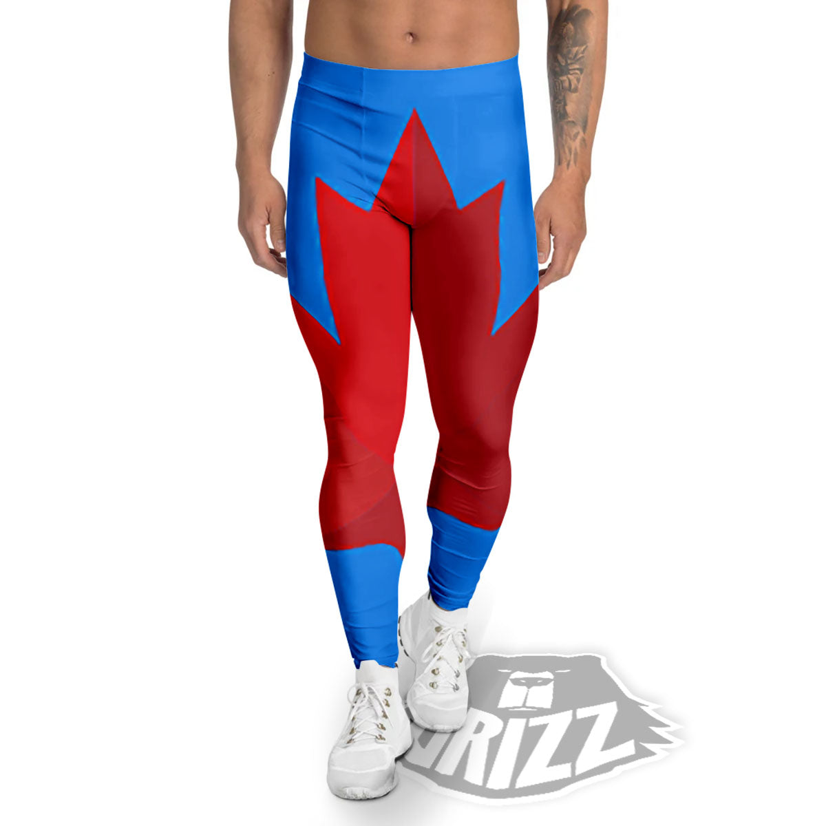 Maple Leaf Autumn Print Men's Leggings-grizzshop