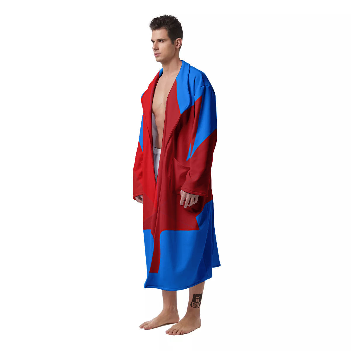 Maple Leaf Autumn Print Men's Robe-grizzshop